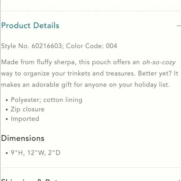 Anthropologie Blake Sherpa Geometric Zip Clutch Pouch Handbag NEW - Picture 7 of 7